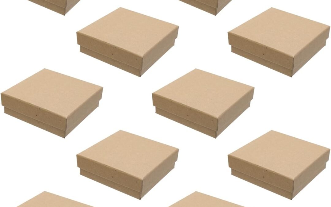 OEM Semetall Jewelry Box Gift,10Pcs Small Cardboard Jewelry Boxes Packaging,Small Gift Boxes With Lids for Earring, Bracelet, Necklace, Watches, Keychain Box-Kraft paper-colour(3.5 x 3.5 in) Factory