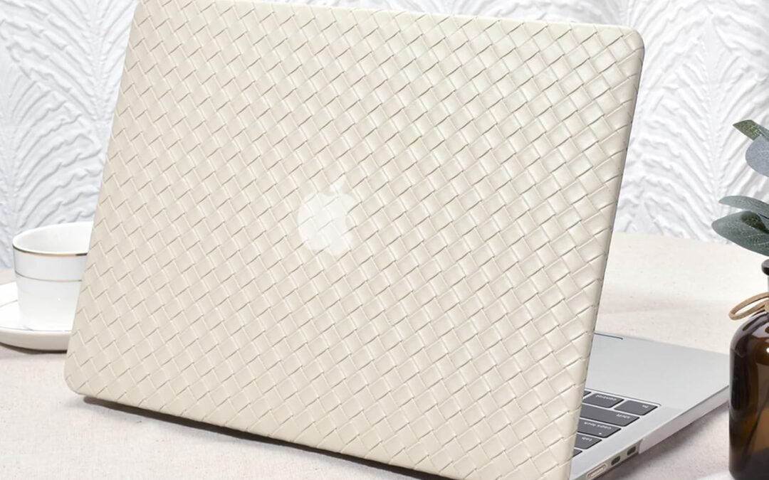 OEM Seorsok Compatible with MacBook Air 13.6 inch Case 2022-2024 2025 A3240 M4 A2681 M2 A3113 M3 Touch ID,Elegant Leather Plastic Hard Case Transparent Keyboard Cover,Beige Tartan PVC Leather Factory