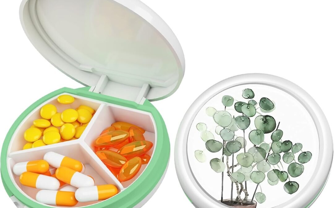 OEM Serfeymi 3 Compartment Waterproof Cute Small Pill Box for Purse & Pocket, Travel Portable and Multifunctional Pill Case Holder for Vitamins, Fish Oil, Supplements, Pearls Factory