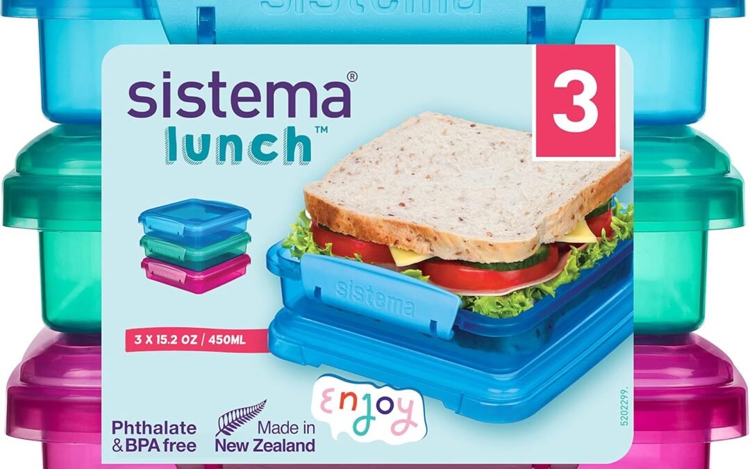 OEM Sistema 3-Piece Sandwhich Containers for Lunch Boxes and Meal Prep, Dishwasher Safe, 1.9-Cup, Blue/Green/Pink Factory