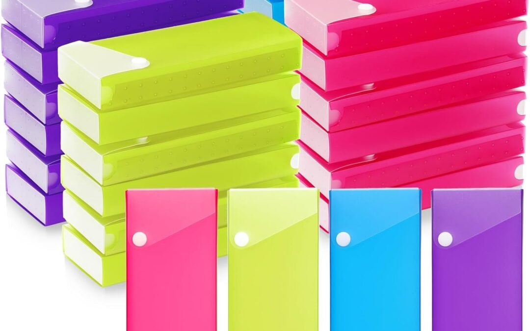 OEM Slider Pencil Case Bulk for Classroom Clear Plastic Pencil Box with Pull Out Drawer Snap Closure Storage Box Crayon Boxes Translucent Multi Purpose Organizer(Mixing Colors,24 Pcs) Factory