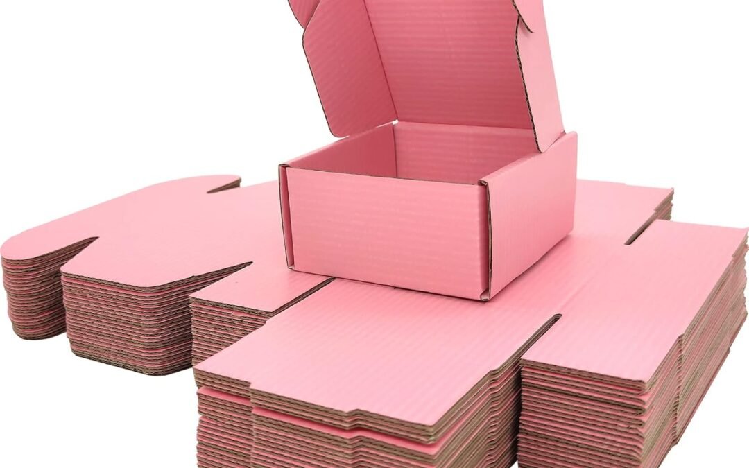 OEM Small Pink Shipping Boxes for Small Business Pack of 25-4x4x2 inches Cardboard Corrugated Mailer Boxes for Shipping Packaging Craft Gifts Giving Products Factory