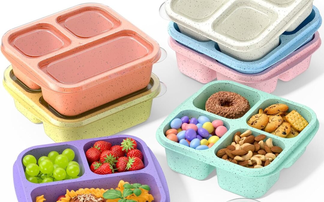 OEM Snack Boxes (7 Pack) Reusable – Stackable Bento Lunch Box Set for Kids and Adults, Sturdy and Easy-to-Clean Meal Prep Containers, Microwave, Freezer, and Dishwasher Safe, BPA-Free (7 COLORS) Factory