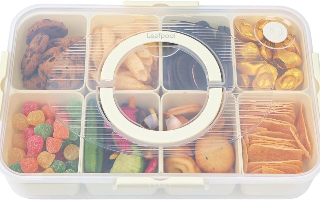 OEM Snackle Box Container, Dishwasher and Microwave Safety Divided Serving Tray with Lid and Handle, Portable Snack Platters Clear Plastic Boxes for Fruits, Snacks and Candy(8 Compartments) Factory