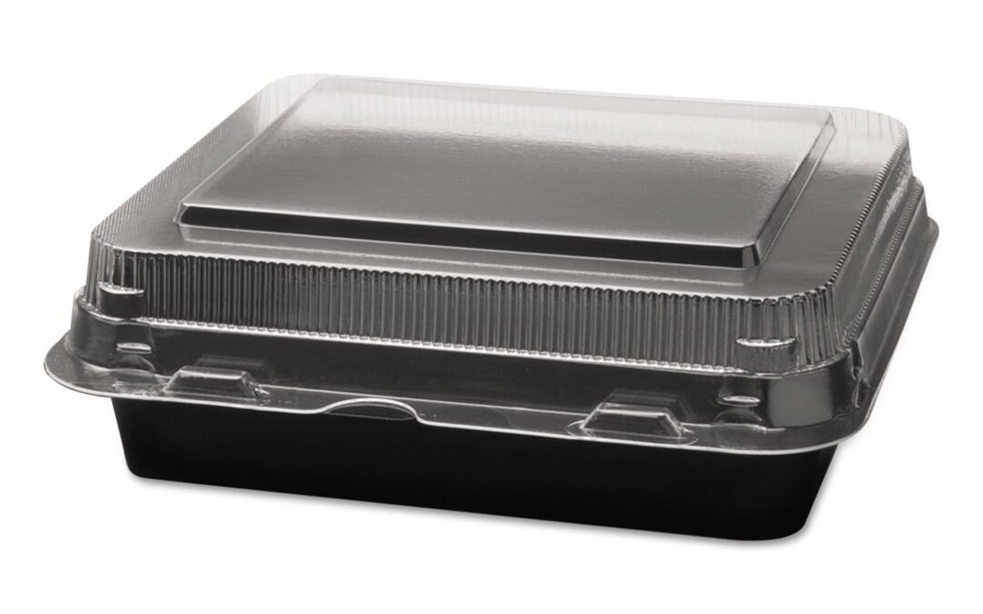 OEM Solo 851611-PS94 6 in Black/Clear PS Plastic Hinged Container, 6.22 X 5.91 in (Case of 200) Factory