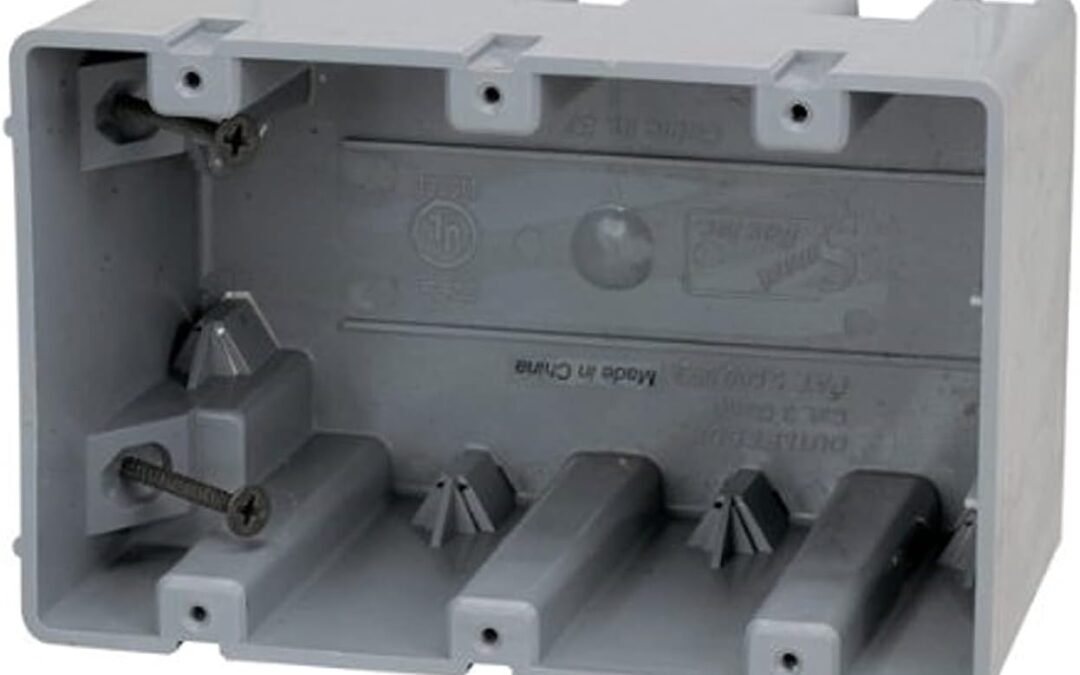 OEM Southwire Electrical Box for Light Fixture, 42lb Support, Depth Adjustable, Three Gang, Gray, MSB3G Factory
