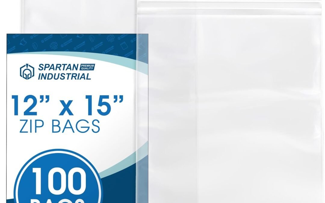 OEM Spartan Industrial – 12″ X 15″ (100 Count) 2 Mil Clear Reclosable Zip Plastic Poly Bags with Resealable Lock Seal Zipper Factory