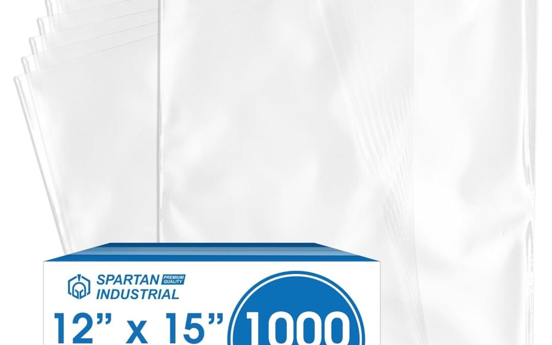 OEM Spartan Industrial – 12” X 15” (1000 Count) 1.1 Mil Flat Open End Clear Plastic Poly Bags – for Proofing Bread Dough, Packaging Clothes, Shirts (Thin & Lightweight – Bags DO NOT Have Seal) Factory