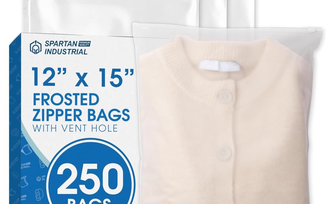 OEM Spartan Industrial – 12” X 15” (250 Count) 3 Mil Frosted Reclosable Zip Plastic Bags with Resealable Lock Seal Zipper and Vent Hole | For Packaging Clothes, Shirts & More Factory