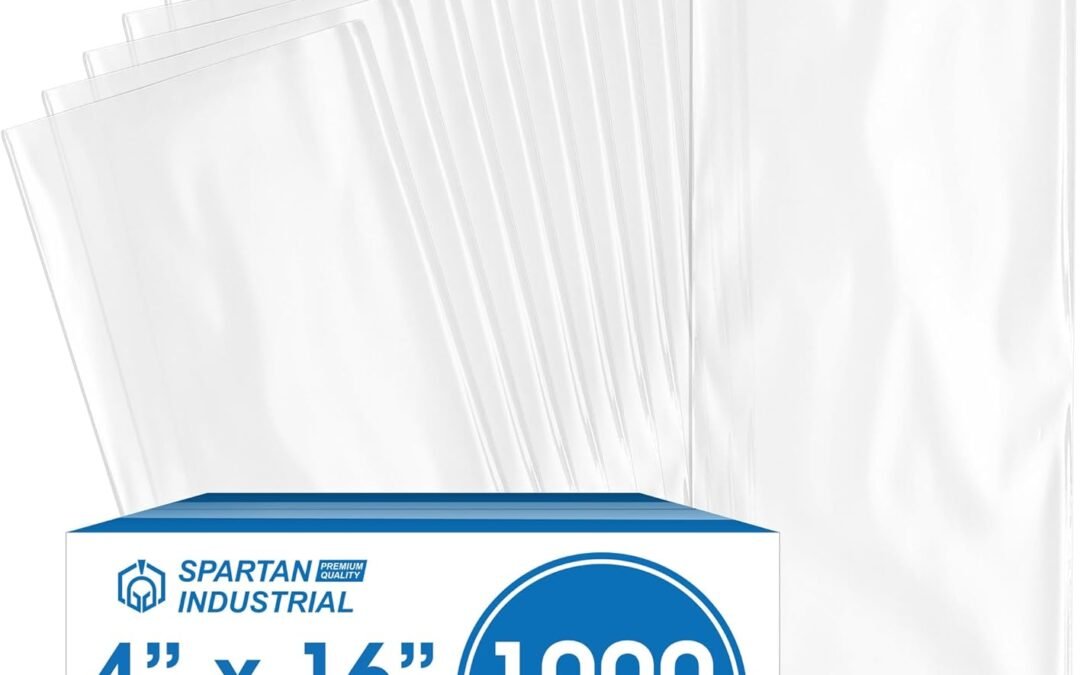 OEM Spartan Industrial – 4” X 16” (1000 Count) 2 Mil Heavy Duty Flat Open End Clear Plastic Poly Bags – For Packaging Beauty Supplies, Leis, Office Supplies (Bags DO NOT Have Seal & DO NOT Have Prints) Factory