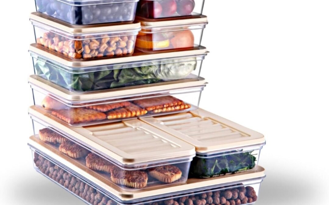 OEM Storage Containers with Lids – 9 Pieces, Clear Meal Prep Rectangle Plastic Food Storage Set, Stackable Food Storage Box for School, Work, Meal Prep, Microwave and Fridge Safe (Cream) Factory