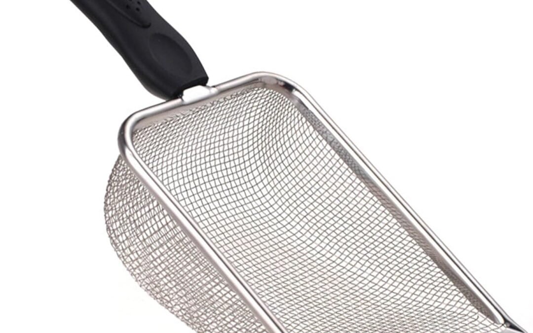 OEM SunGrow Cat, Reptile Sand Scoop, Stainless Steel Fine Mesh Net for Lizard, Gecko, Snake Habitat, Substrate and Gravel Sifter, Black Non-Slip Handle Sifter, 11” x 4” x 2”, 1 Pc Factory