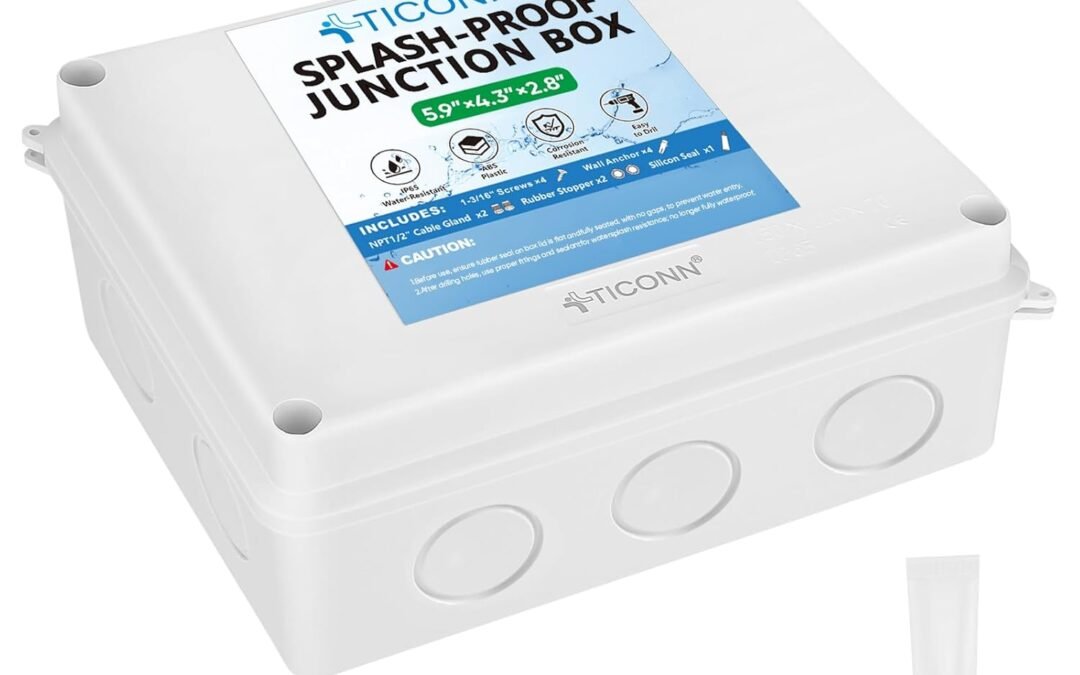OEM TICONN Electrical Junction Box, IP65 Splash-Proof ABS Plastic Project Box Electrical Enclosure (5.9″×4.3″×2.8″) Factory