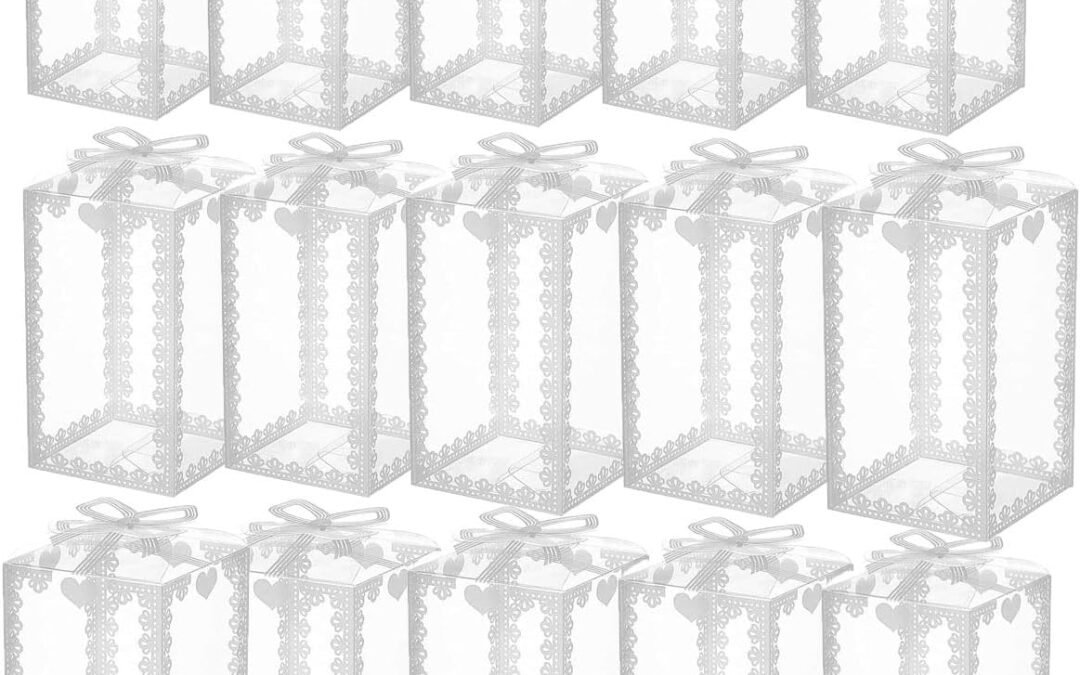 OEM TUICARE 100PCS Clear Plastic Gift Box with Bowknot 2.75x2x2 Transparent PVC Favor Boxes Packing Box for Holiday, Wedding Party Favors, Bridal Shower, Gift Wrapping (clear, small) Factory