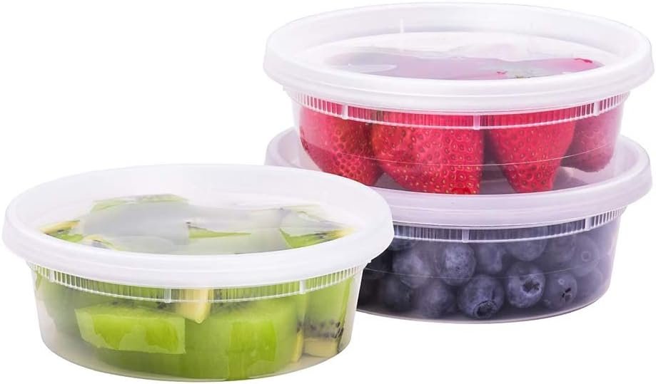 OEM TashiBox [8 oz-50 Sets Plastic food storage containers with lids airtight, BPA Free, Microwave/Dishwasher/Freezer Safe/ Factory