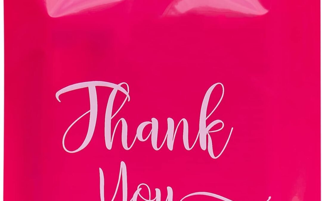 OEM Thank You Bags for Business Small, 100 Pack Plastic Shopping Bags for Small Business, Merchandise Bags for Packaging Products, Retail Boutique Bags for Wholesale (Pink,Small(9×12)) Factory