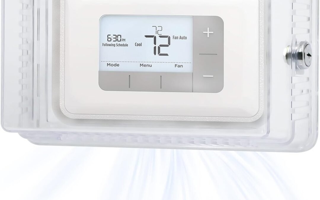 OEM Thermostat Lock Box with Key 8″ L x 4.5″ W x 2.5″ H or Smaller,Large AC Lock Box for Thermostat on Wall,Universal Thermostat Guard for Thermostats on Wall Fits Factory