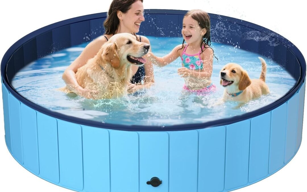 OEM UCCY Foldable Dog Pool for Large Dogs Hard Plastic Kiddie Swimming Pool Non-Slip Portable Dog Bathtubs Collapsible Multi-Use Whelping Box Ball Pit Outdoor Pool for Backyard Duck Pond Blue XXL-72″x12″ Factory