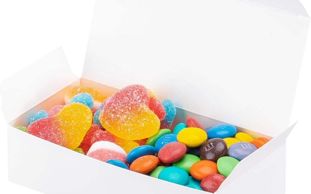 OEM UnicoPak 20 Pack 1/4 Lb. Candy Boxes, Food Grade White Small Gift Boxes for Fudge Candy Chocolate Treat Goodie, Ideal for Birthday Christmas Party Homemade Business, 4 1/2 x 2 5/16 x 1 1/8″ Factory