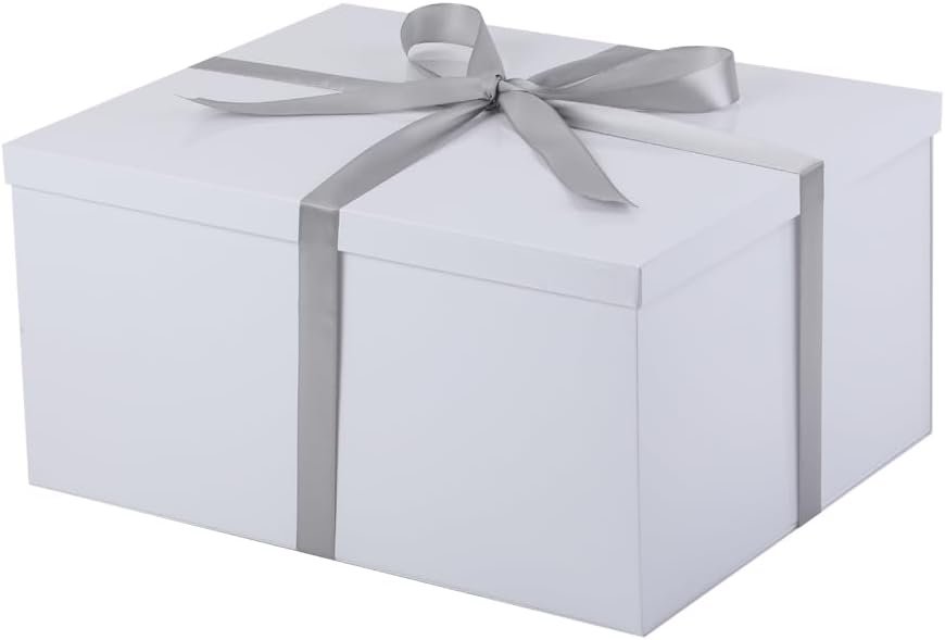 OEM UoeRing 2Pcs White Extra Large gift box with lids 16.5×13×8 Inches gift boxes for presents,Birthday Box (include Ribbon, Paper Shred Filler Gift Card & Envelopes) Factory