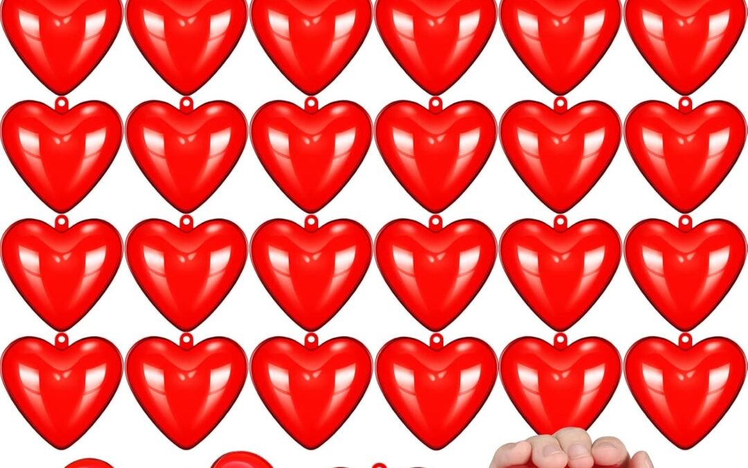 OEM Valentine Hearts Filled Candy Box Case Plastic Container Holder Props Party Favors Birthday Exchange Presents Party Supplies Game Prizes Carnival Jewelry Box (30) Factory