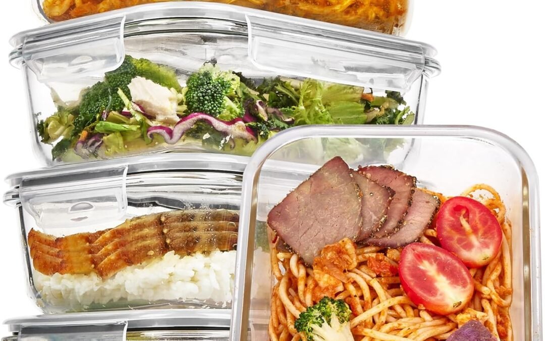 OEM Vtopmart 5 Pack 35oz Glass Food Storage Containers with Lids, Meal Prep Containers, Airtight Reusable Lunch Container Set, Safe for Oven, Microwave, Freezer, and Dishwasher Factory