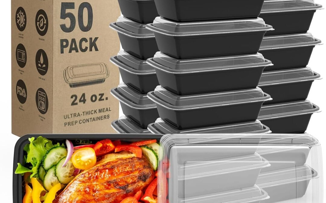OEM WGCC Meal Prep Containers, 50 Pack Extra-thick Food Storage Containers with Lids, Disposable & Reusable Plastic Bento Lunch Box, BPA Free, Stackable, Microwave/Dishwasher/Freezer Safe (24 oz) Factory