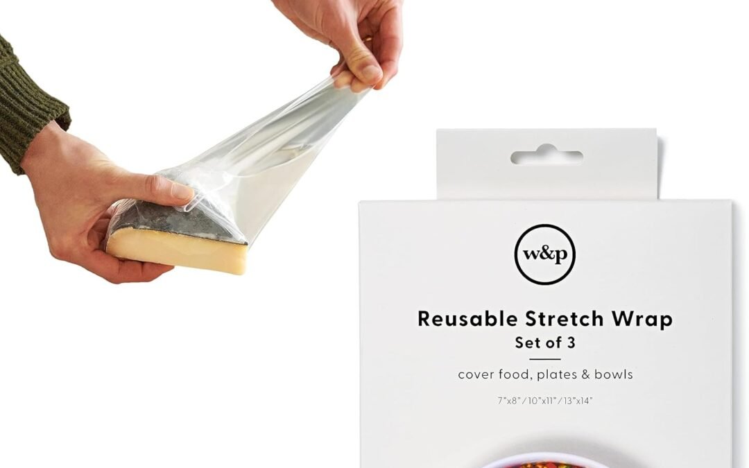 OEM W&P Reusable Silicone Stretch Wrap, 1 Box with 3 Wraps (7×8, 10×11, 13×14), Oven, Dishwasher, Microwave & Freezer Safe, BPA Free Factory