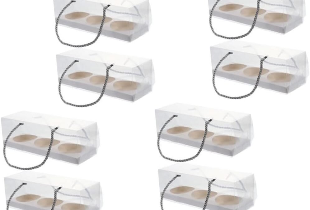 OEM Wakauto 12pcs Cupcake Boxes String Handle Bakery Box for Cookies Dessert Carrier Food Grade Pet Paper Material Factory