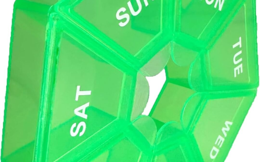 OEM Weekly Pill Organizer – Small Light Green Case, 1 Time a Day, 7 Day Travel Container for Medicine Factory