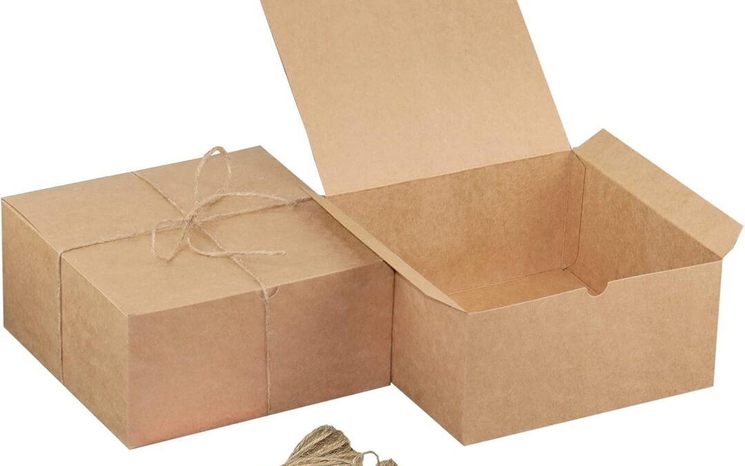 OEM Xxcxpark 16 PCS Brown Kraft Gift Boxes 8x8x4 Inches, Decorative Party Favor Kraft Paper Gift Packaging Box with Lid for DIY Crafting, Cube, Cupcake, Kraft Present Boxes for Birthday, Wedding Factory