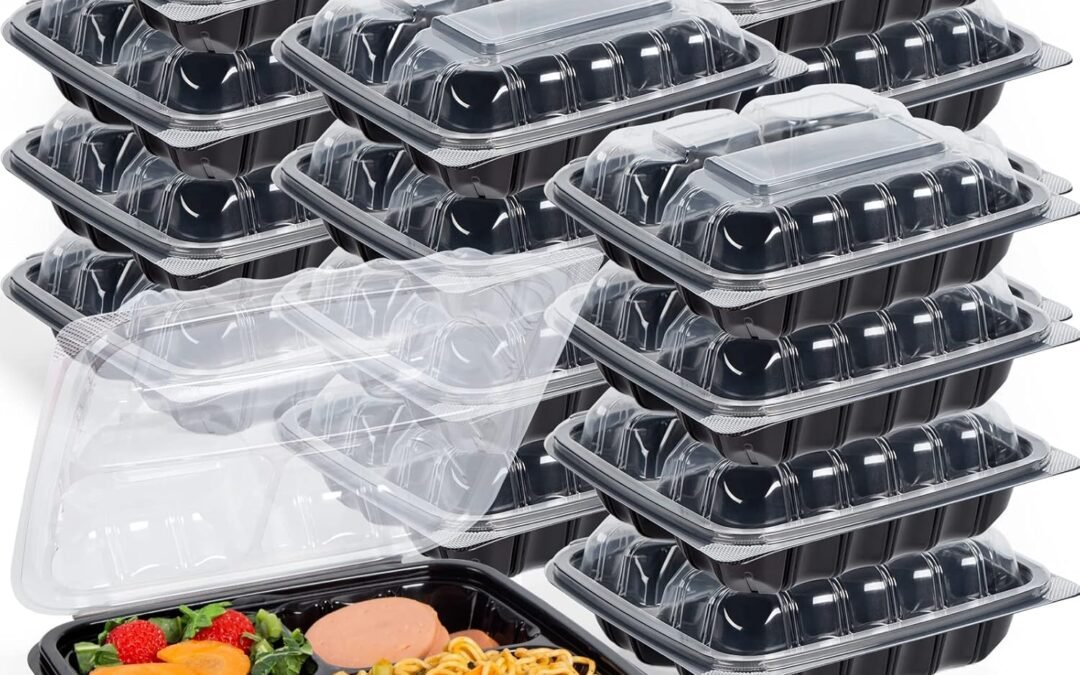 OEM YANGRUI Clamshell Food Containers, Reusable 45 Pack 9.5 Inch 38 oz Anti-Fog Leak Proof Shrink Wrap 3 Compartment To Go Container BPA Free Microwave Freezer Safe Plastic Meal Prep Boxes Factory