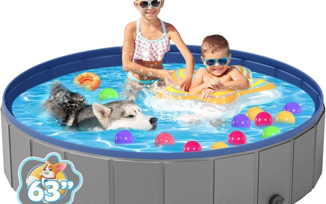 OEM YSJILIDE Portable Dog Pool PVC Pet Swimming Pool Bathtub Collapsible Dog Pool, Hard Plastic Pool for Pets to Swim and Bath (XL-63″x 12″Dark Grey) Factory