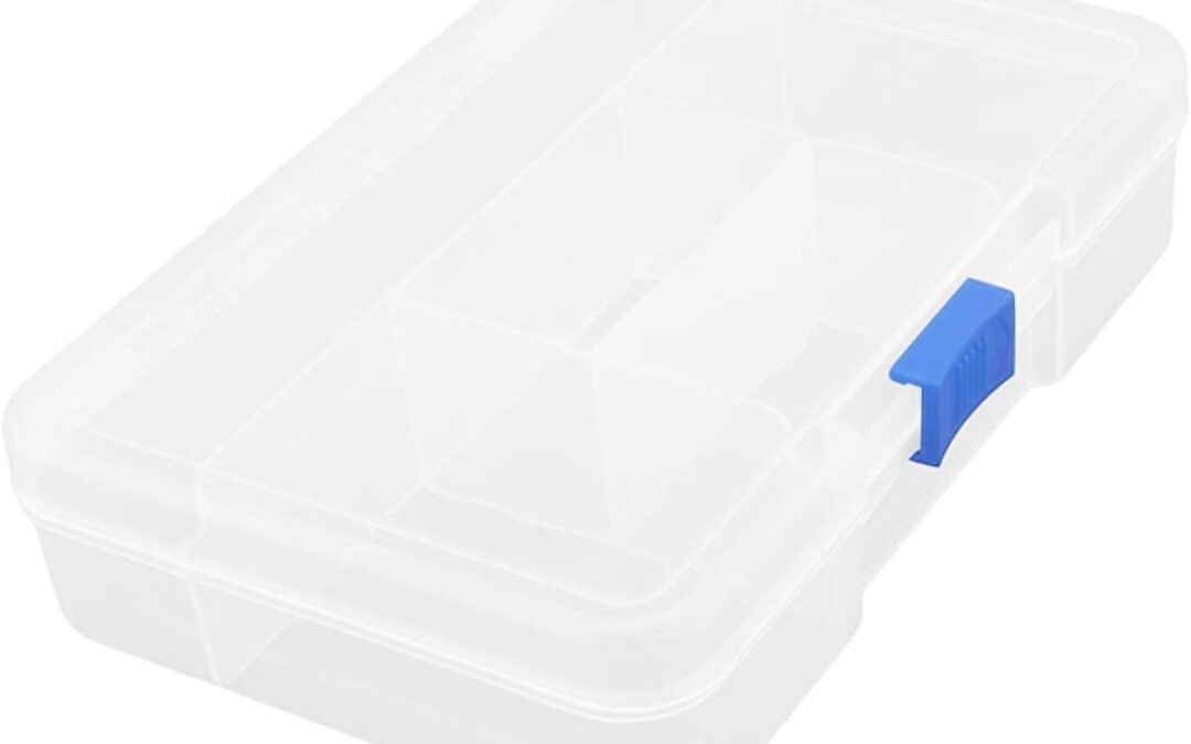 OEM Yinpecly Component Storage Box 143x100x30mm Plastic Organizer Container PP Fixed 5 Grids Tool Boxes for Electronic Component Small Accessories Clear White 1Pc Factory