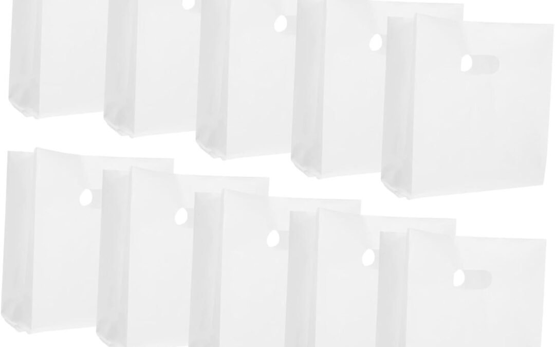 OEM Zerodeko 50pcs Bakery Plastic Bags with Die Cut Handles Packaging Bags for Baked Goods Boutique Retail and Business Use Factory