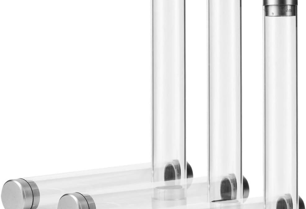 OEM Zerodeko Clear Display Case Transparent Acrylic Cylinder Tube Pen Cases Boxes 6pcs Plastic Clear PVC Tube Transparent Storage Empty with Caps Bead Craft Storage Clear Container Factory
