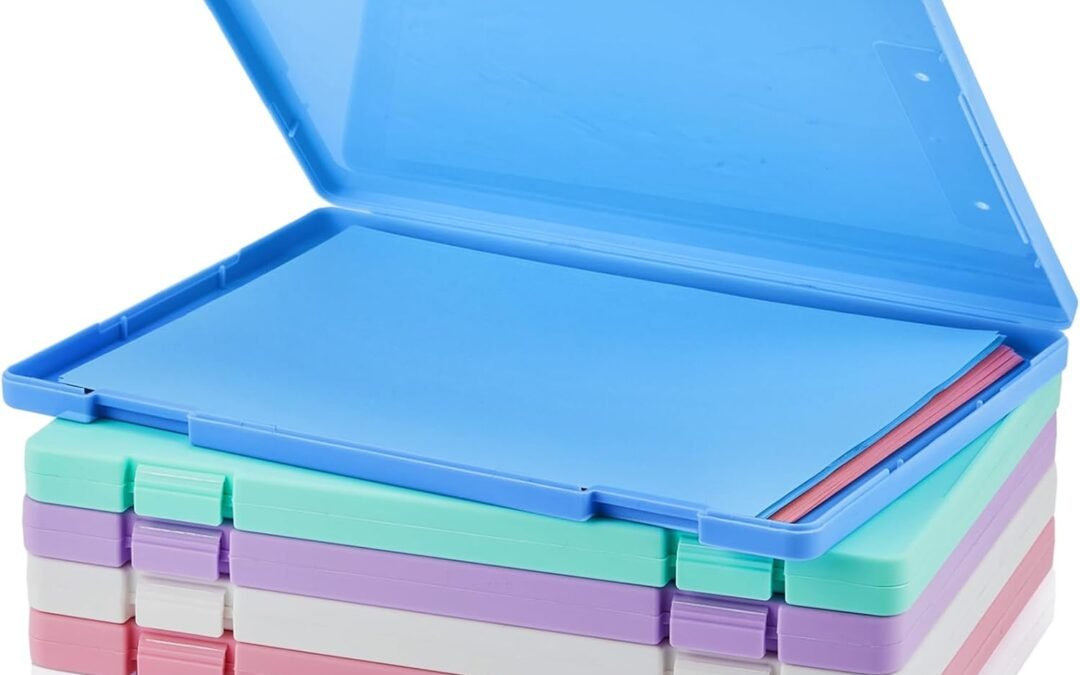 OEM Zhanmai 6 Pcs Colorful A4 File Boxes Plastic Document Scrapbook Paper Storage Photo Storage Containers Portable Project Case Magazines Holder for Home Office Supplies(12.7 * 9.3 * 0.8) Factory