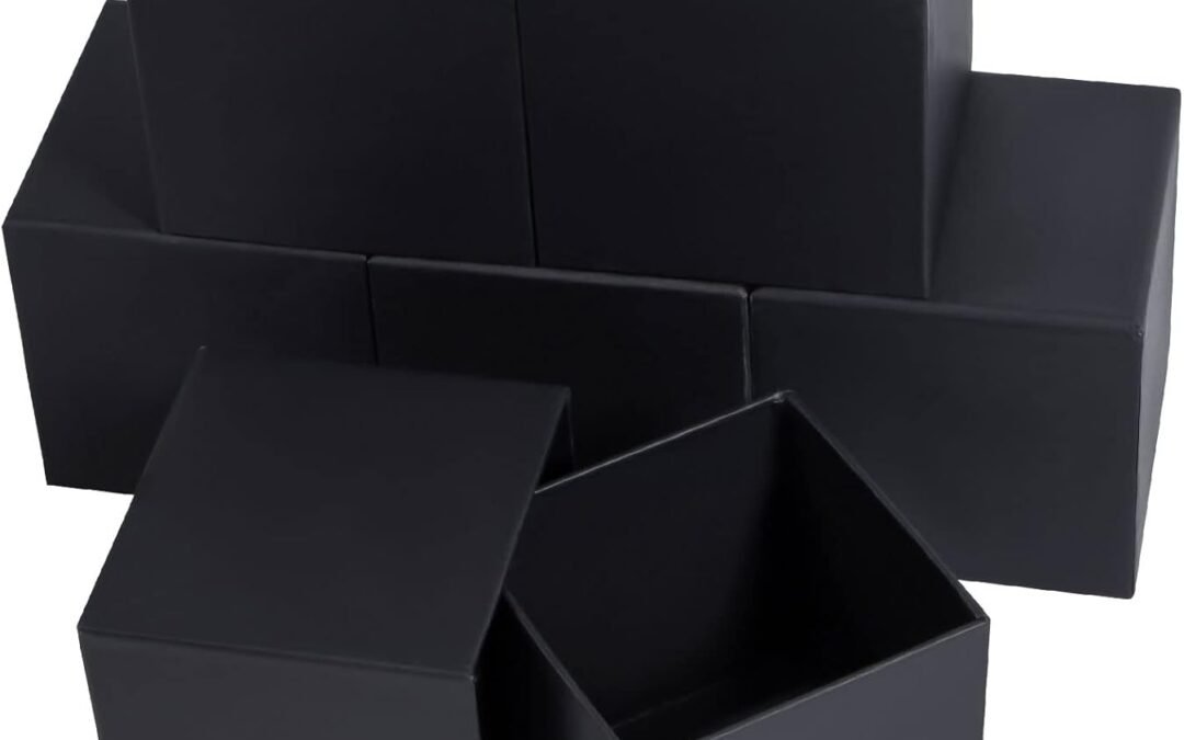 OEM dedoot Black Gift Box, Pack of 6 Square Gift Box with Lids, 4x4x4 Inches Kraft Paper Box Bridesmaid Proposal Gift Boxes for Tie Jewelry, Small Gifts Box for Presents, Christmas, Wedding Party Factory
