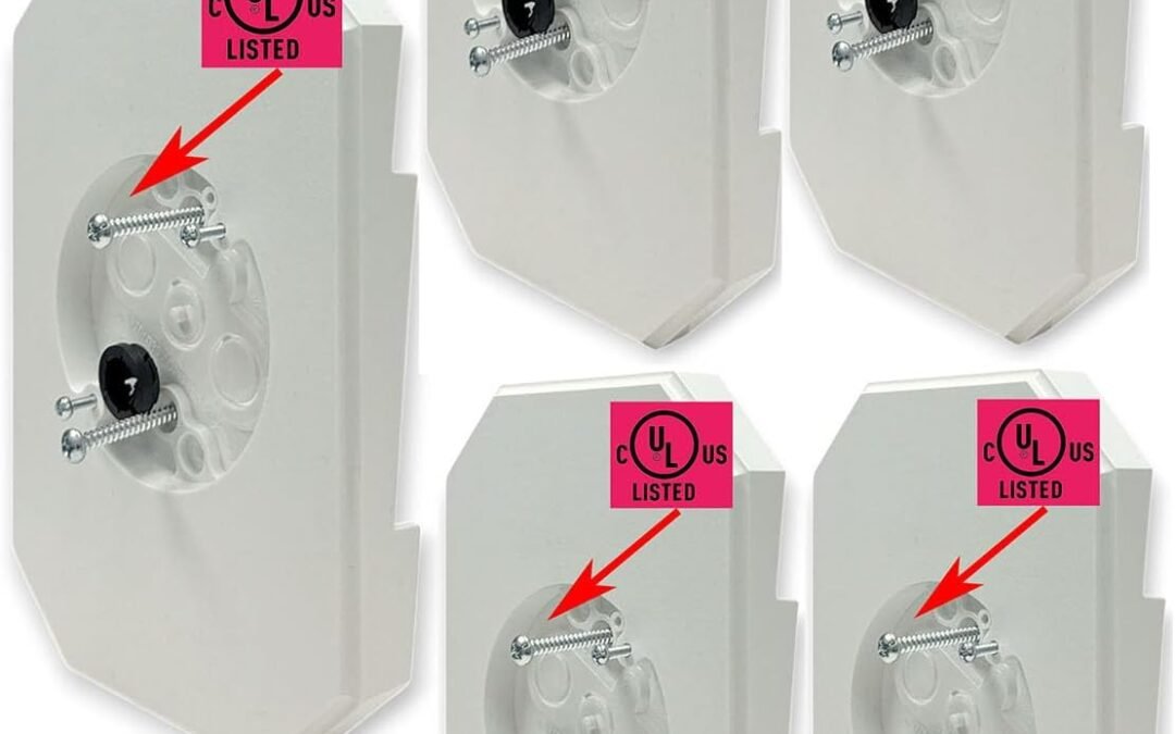 OEM iMBAPrice 8141DBL-5 (UL Listed) White PVC Siding Lamp Mounting Kits with Built-in Electrical Box for 1/2 Inch Outdoor Double 4″ Siding Lap, 5-Pack Factory