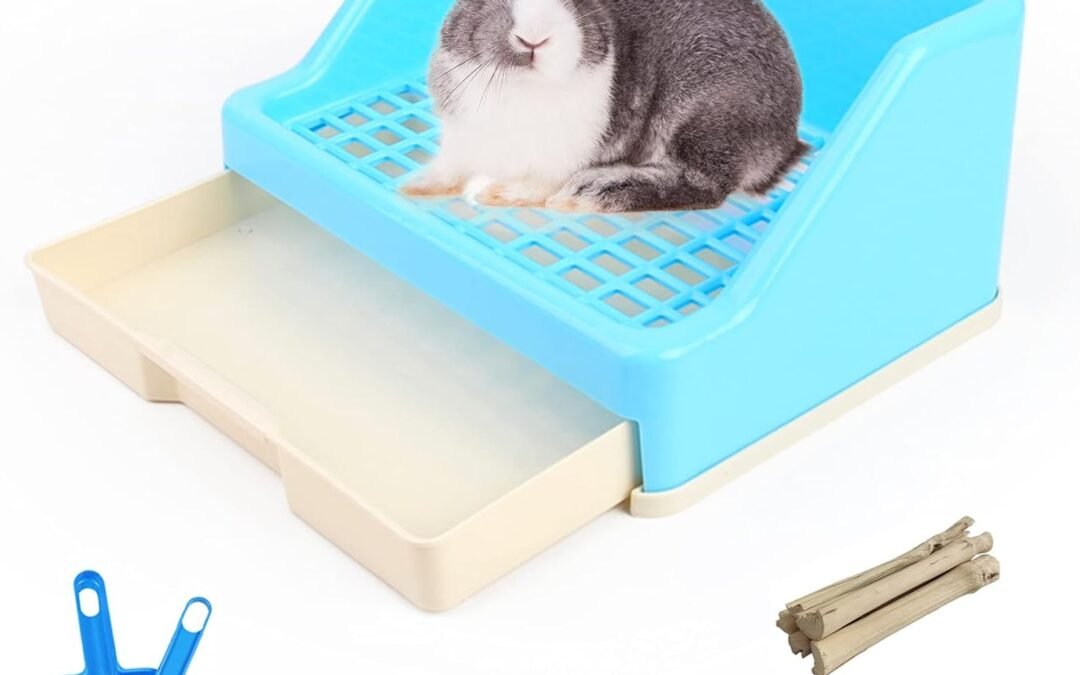 OEM kathson Rabbit Litter Box with Drawer, Small Animal Litter Pet Toilet Potty Trainer Corner Bunny Litter Bedding Box Plastic Pet Pan for Hamster/Guinea Pig/Ferret/Galesaur/Chinchilla (Blue) Factory