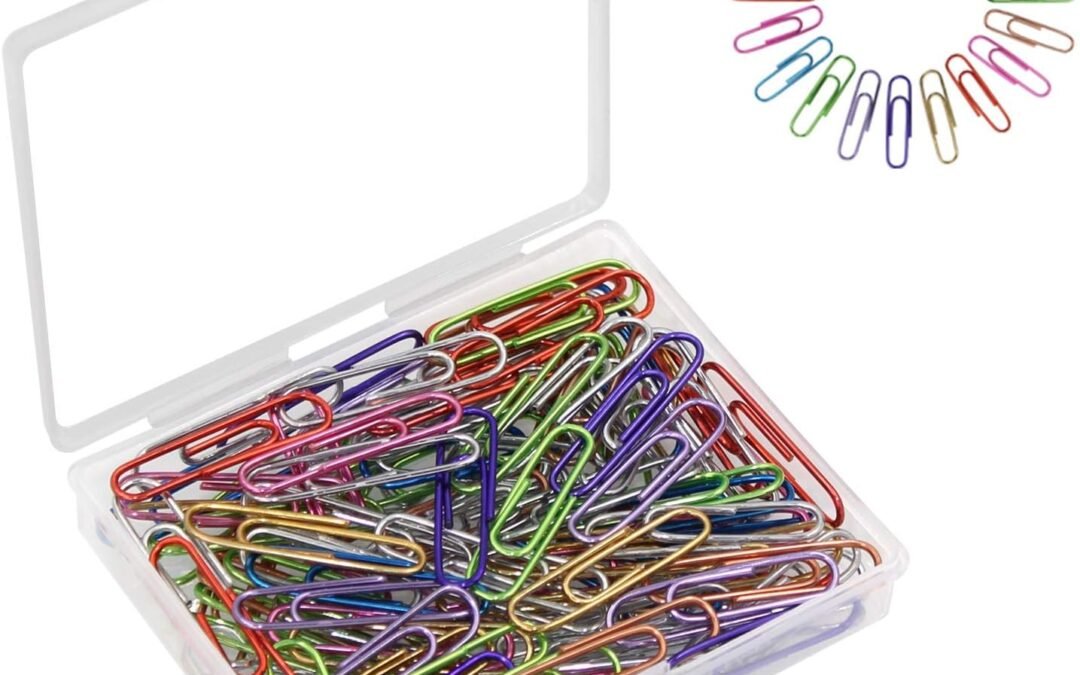 Wholesale OEM ODM 100pcs Paper Clips with Plastic Box of Paper Clips for Office Stationery 33mm Multicoloured III Factory & Supplier