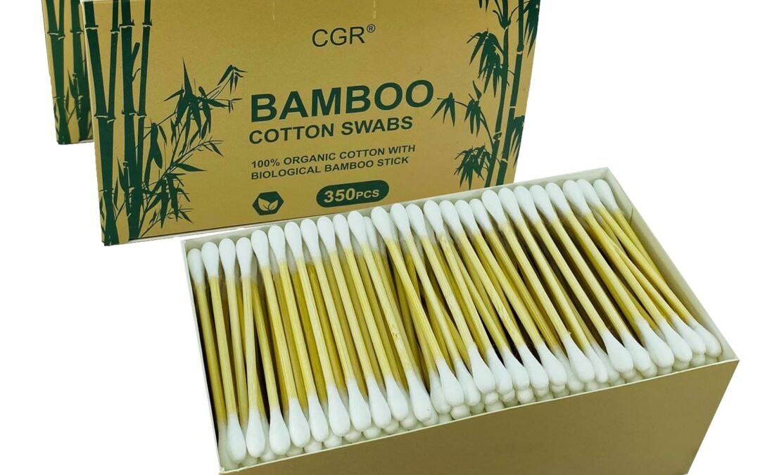 Wholesale OEM ODM 1050pcs CGR Organic cotton Swabs, 100% Cotton Double-Tipped, Bamboo Sticks(compostable), Travel Pack(3 Pack of 350 Swabs Total) Factory & Supplier