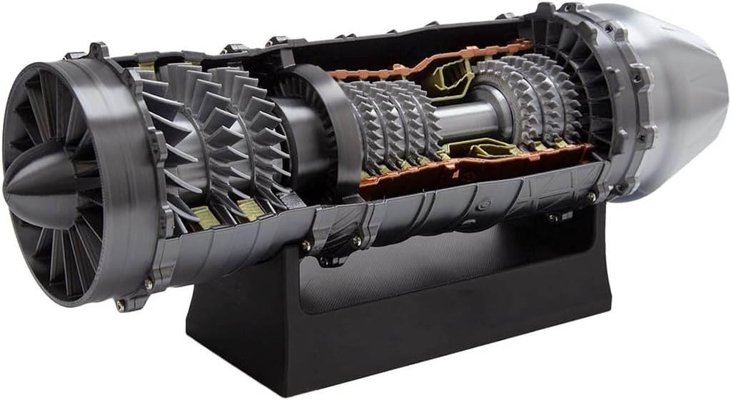 Wholesale OEM ODM 1/18 Scale Turbofan Engine Model Kit That Works, 3D Printed Trent 900 Operable Turbofan Aircraft Jet Engine with Motorized Display for Physical Science Experiment Demonstration Factory & Supplier