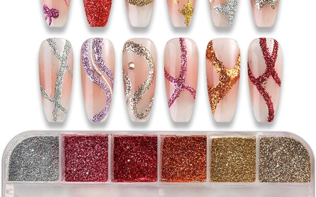Wholesale OEM ODM 12 Grid Glitter Nail Powder Sparkling Nail Glitter Dust Shining Flakes Gold Silver Pink Red Purple Design Nail Glitter for Women Acrylic DIY Manicure Art Supplies Decoration Factory & Supplier