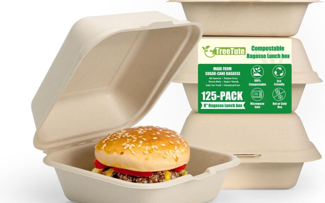 Wholesale OEM ODM 125 Pack 6×6 Inch Clamshell Take Out Food Containers,100% Compostable Disposable To Go Containers with Lid,Square Small Lunch Box,Heavy Duty,Eco-Friendly Biodegradable Bagasse Take Out Boxes Factory & Supplier