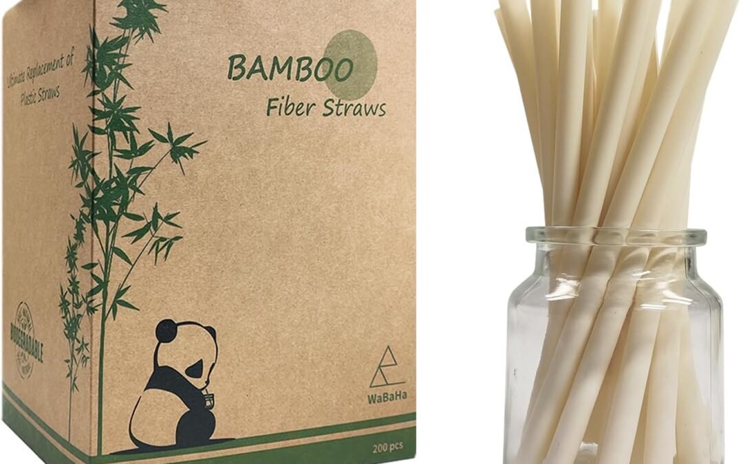 Wholesale OEM ODM 12mm Biodegradable Extra Wide Straw for Slushie, 200 Pack Disposable Bubble Tea Straws with End Sharp Natural Plant Based Bamboo Fiber Smoothie Straws Factory & Supplier