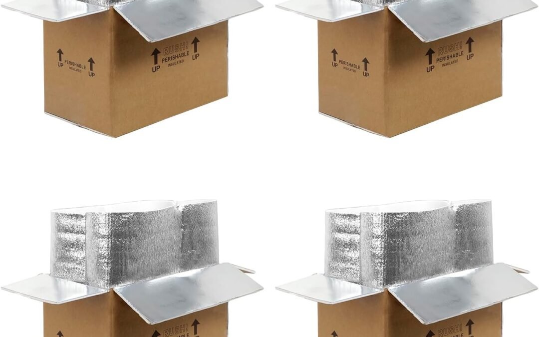 Wholesale OEM ODM 15x9x11” Insulated Shipping Boxes with Aluminum Foil Liner,4 Pack Double Insulated Carton for Frozen Food and hot,Reusable Perishable Shipper Cooler Box, Small Mailing Box for Shipping Factory & Supplier