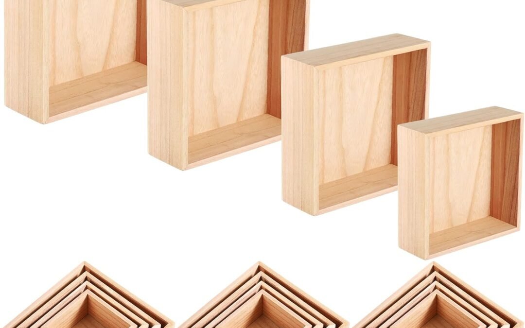 Wholesale OEM ODM 16 Pcs Unfinished Wooden Boxes 4 Size Wood Box Rustic Wooden for Crafts Wood Crates Square Storage Centerpiece for Table Home Drawer Decor Treasure, 4 x 4, 5 x 5, 6 x 6, 7 x 7 Inch Factory & Supplier