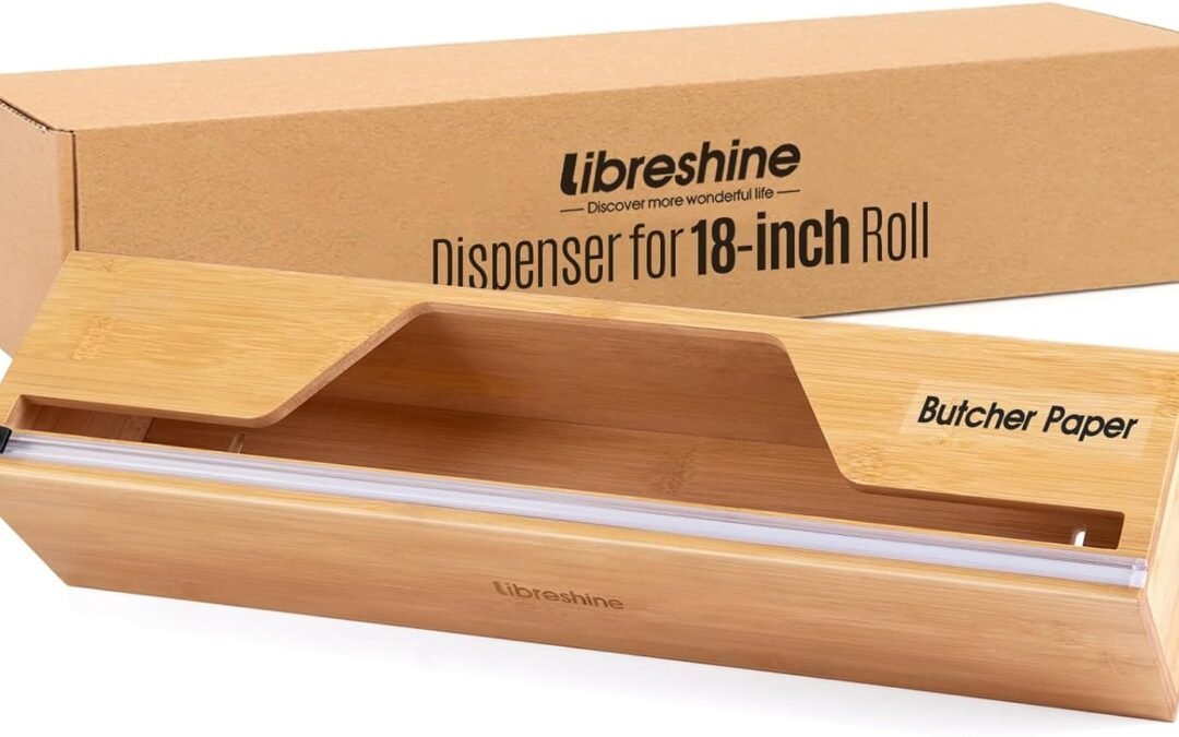 Wholesale OEM ODM 18 Inch Butcher Paper Dispenser with Cutter | Heavy-Duty Holder for Plastic Wrap, Foil, Freezer Paper & Kraft Rolls | Wall/Tabletop Bamboo Organizer | Kitchen, Crafting, Commercial Use Factory & Supplier