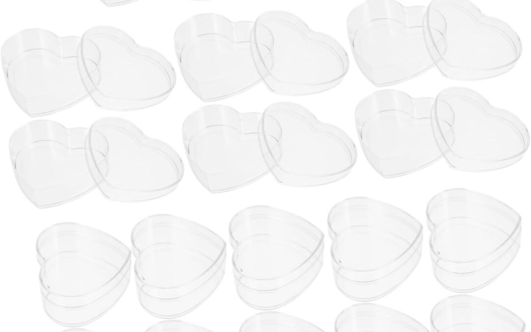 Wholesale OEM ODM 18pcs Acrylic Heart Shaped Storage Boxes with Lid for Candy Jewelry and Charms Compact and Travel Friendly Organizers for Party Favors and Keepsakes Factory & Supplier